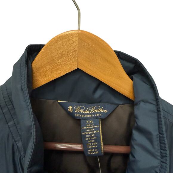 NWT Brook Brothers Puffer Blue Jacket Duck Down Men’s Size XXL - Picture 5 of 13